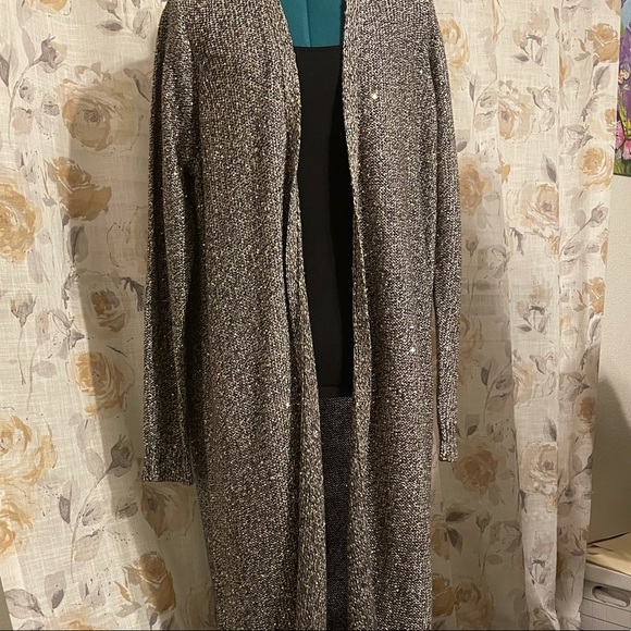 White House Black Market Sweaters - White House black market gold sequent cardigan